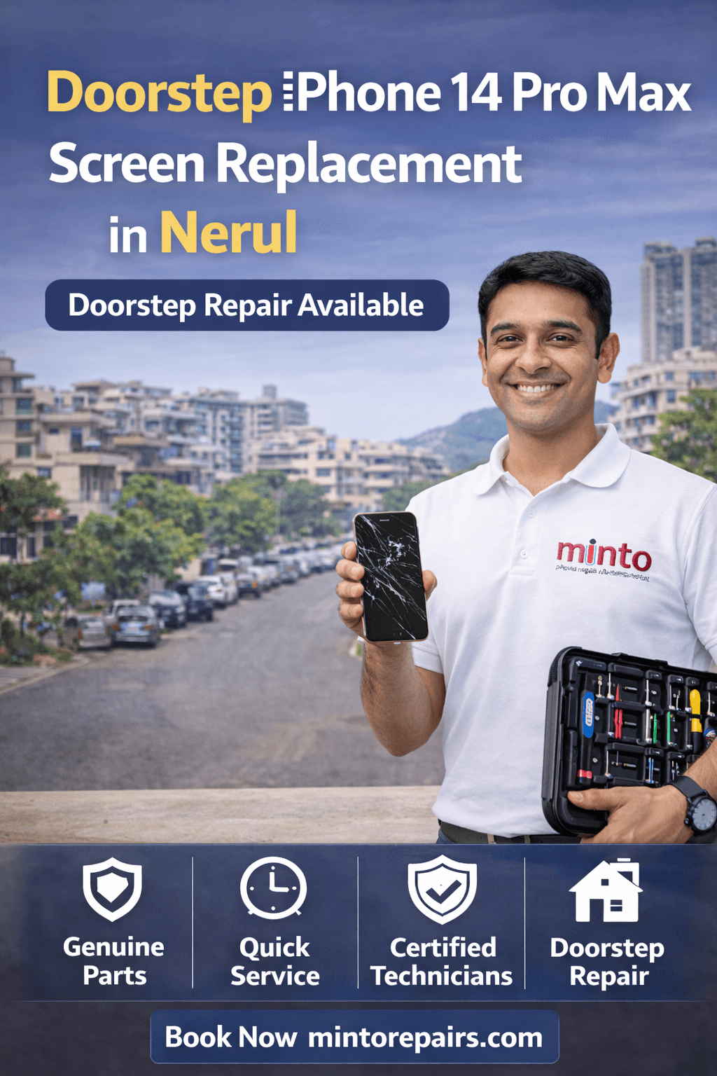Doorstep iPhone 14 Pro Max Screen Replacement in Nerul