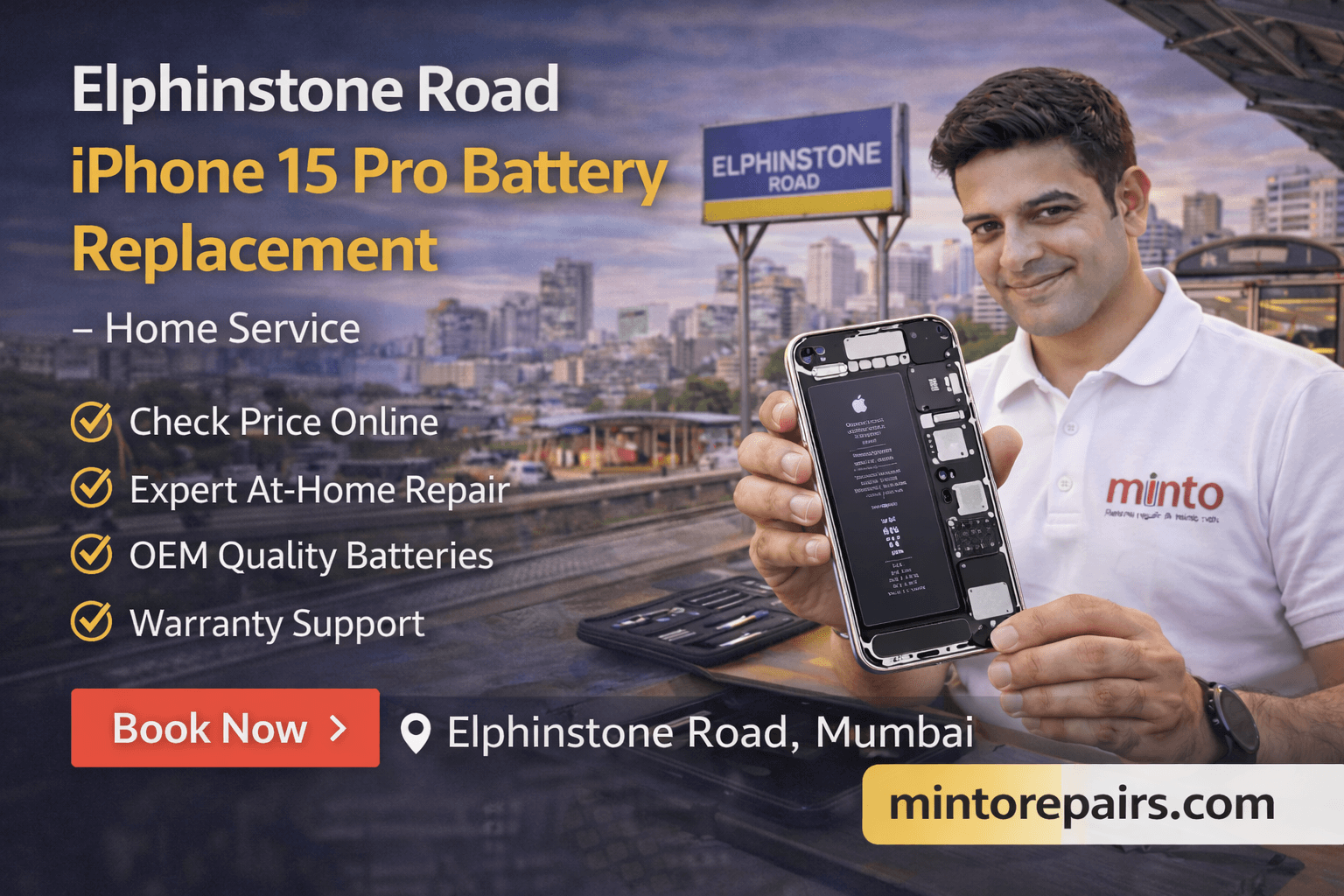 Elphinstone Road iPhone 15 Pro Battery Replacement – Home Service