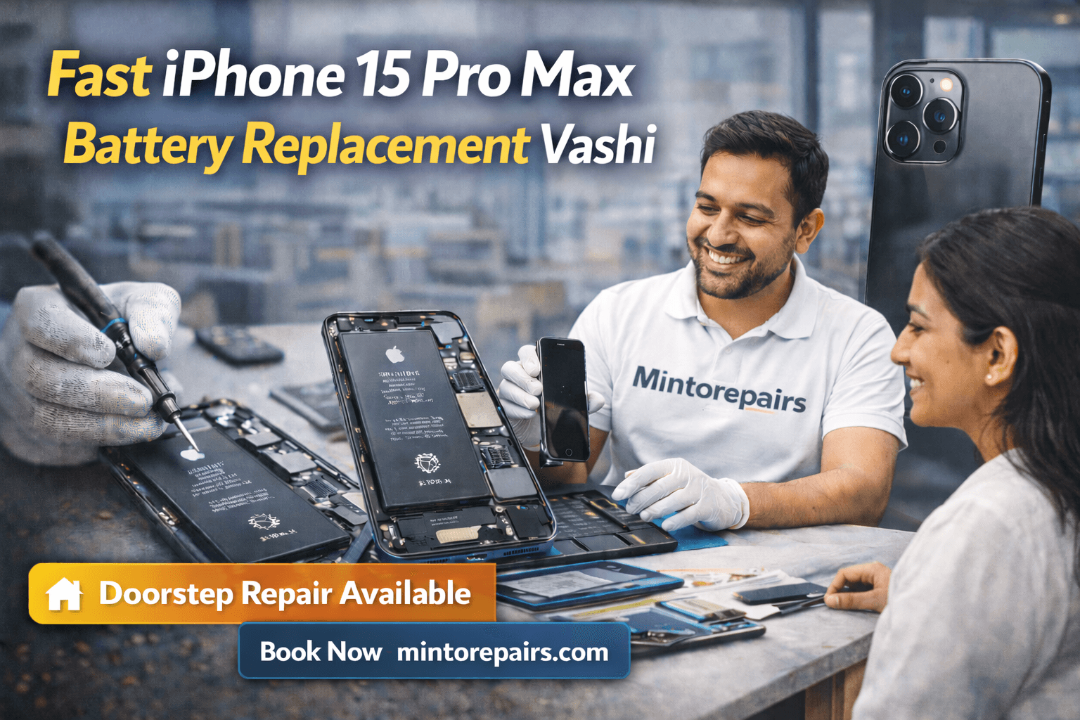 "Fast iPhone 15 Pro Max Battery Replacement Vashi