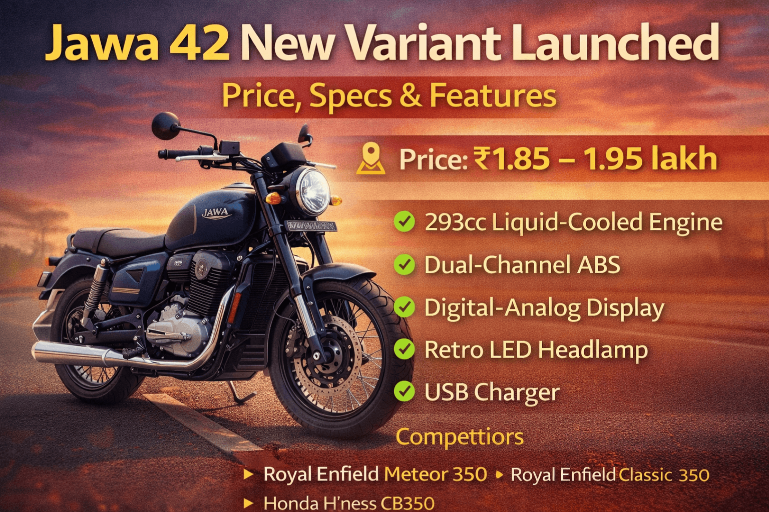 Jawa 42 New Variant Launched – Price, Specs & Features