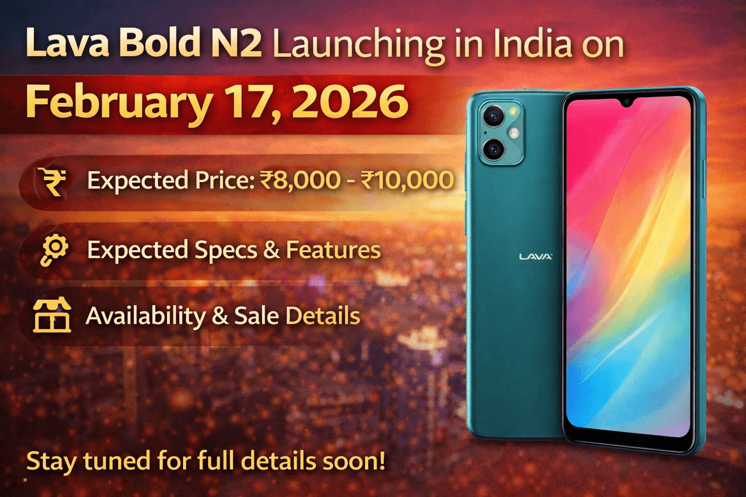 Lava Bold N2 Launching in India on February 17, 2026