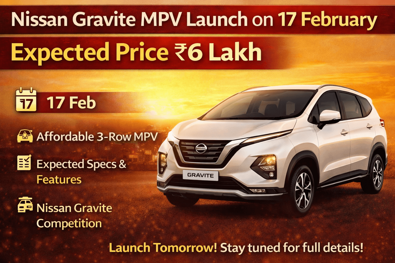 Nissan Gravite MPV Launch on 17 February – Expected Price ₹6 Lakh